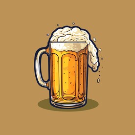 可爱啤酒卡通绘画儿童插画