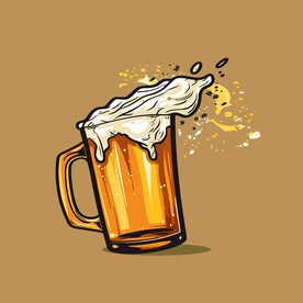 可爱啤酒卡通绘画儿童插画