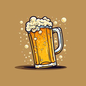 可爱啤酒卡通绘画儿童插画