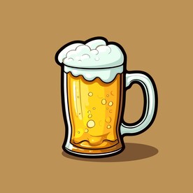 可爱啤酒卡通绘画儿童插画