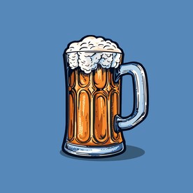 可爱啤酒卡通绘画儿童插画