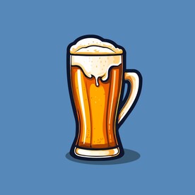 可爱啤酒卡通绘画儿童插画