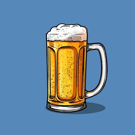 可爱啤酒卡通绘画儿童插画