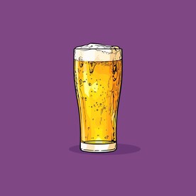 可爱啤酒卡通绘画儿童插画