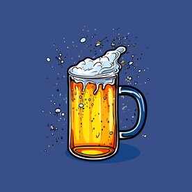可爱啤酒卡通绘画儿童插画