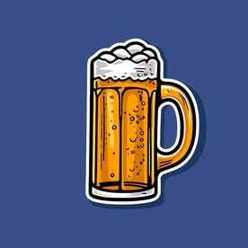 可爱啤酒卡通绘画儿童插画