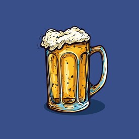 可爱啤酒卡通绘画儿童插画