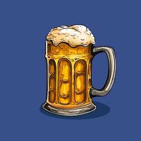 可爱啤酒卡通绘画儿童插画