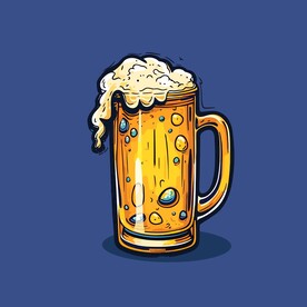 可爱啤酒卡通绘画儿童插画