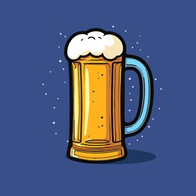 可爱啤酒卡通绘画儿童插画