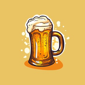 可爱啤酒卡通绘画儿童插画