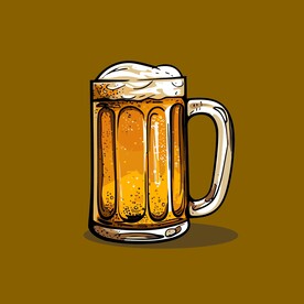 可爱啤酒卡通绘画儿童插画