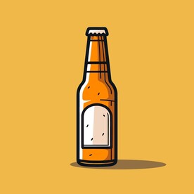可爱啤酒卡通绘画儿童插画
