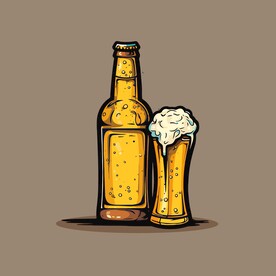 可爱啤酒卡通绘画儿童插画