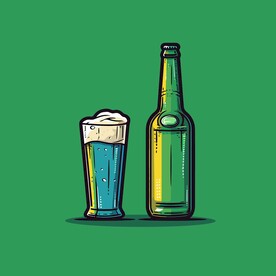 可爱啤酒卡通绘画儿童插画