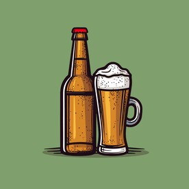 可爱啤酒卡通绘画儿童插画