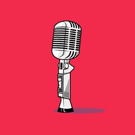 可爱麦克风卡通绘画儿童插画