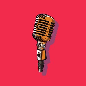 可爱麦克风卡通绘画儿童插画