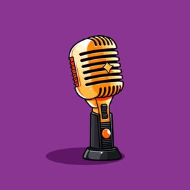 可爱麦克风卡通绘画儿童插画