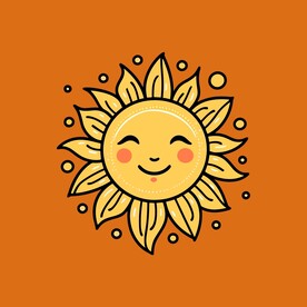 可爱太阳卡通绘画儿童插画