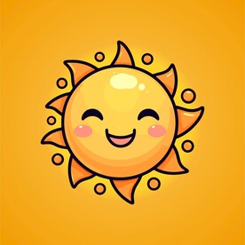 可爱太阳卡通绘画儿童插画