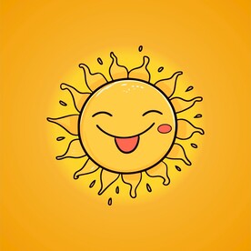 可爱太阳卡通绘画儿童插画