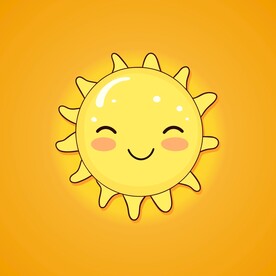 可爱太阳卡通绘画儿童插画