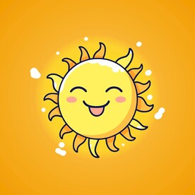 可爱太阳卡通绘画儿童插画