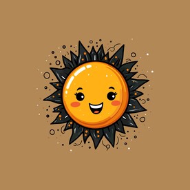 可爱太阳卡通绘画儿童插画