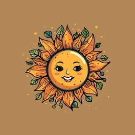 可爱太阳卡通绘画儿童插画