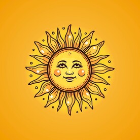 可爱太阳卡通绘画儿童插画