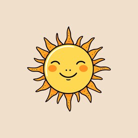 可爱太阳卡通绘画儿童插画