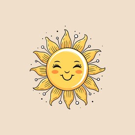 可爱太阳卡通绘画儿童插画