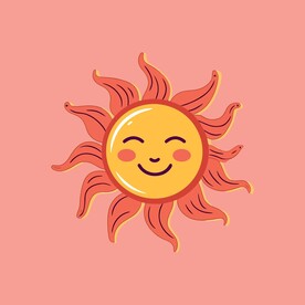 可爱太阳卡通绘画儿童插画