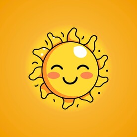 可爱太阳卡通绘画儿童插画