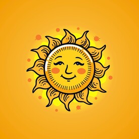 可爱太阳卡通绘画儿童插画