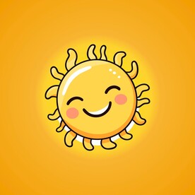 可爱太阳卡通绘画儿童插画