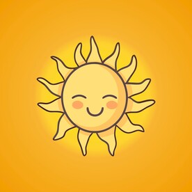 可爱太阳卡通绘画儿童插画