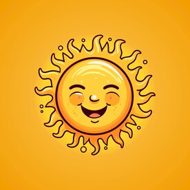 可爱太阳卡通绘画儿童插画