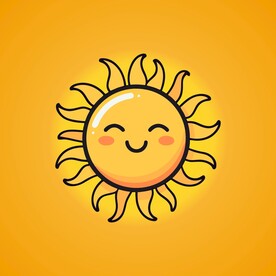 可爱太阳卡通绘画儿童插画
