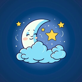 可爱月亮卡通绘画儿童插画