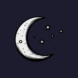 可爱月亮卡通绘画儿童插画