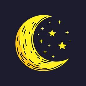 可爱月亮卡通绘画儿童插画