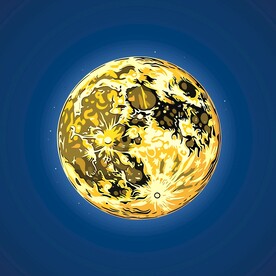 可爱月亮卡通绘画儿童插画