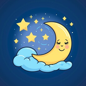 可爱月亮卡通绘画儿童插画