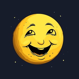 可爱月亮卡通绘画儿童插画