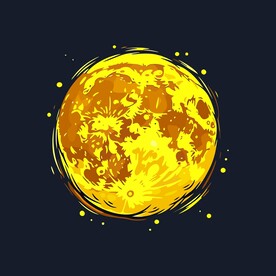 可爱月亮卡通绘画儿童插画