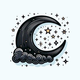 可爱月亮卡通绘画儿童插画