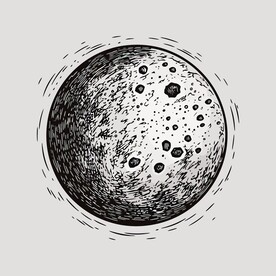 可爱月亮卡通绘画儿童插画