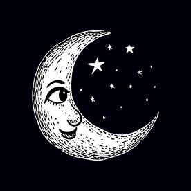 可爱月亮卡通绘画儿童插画